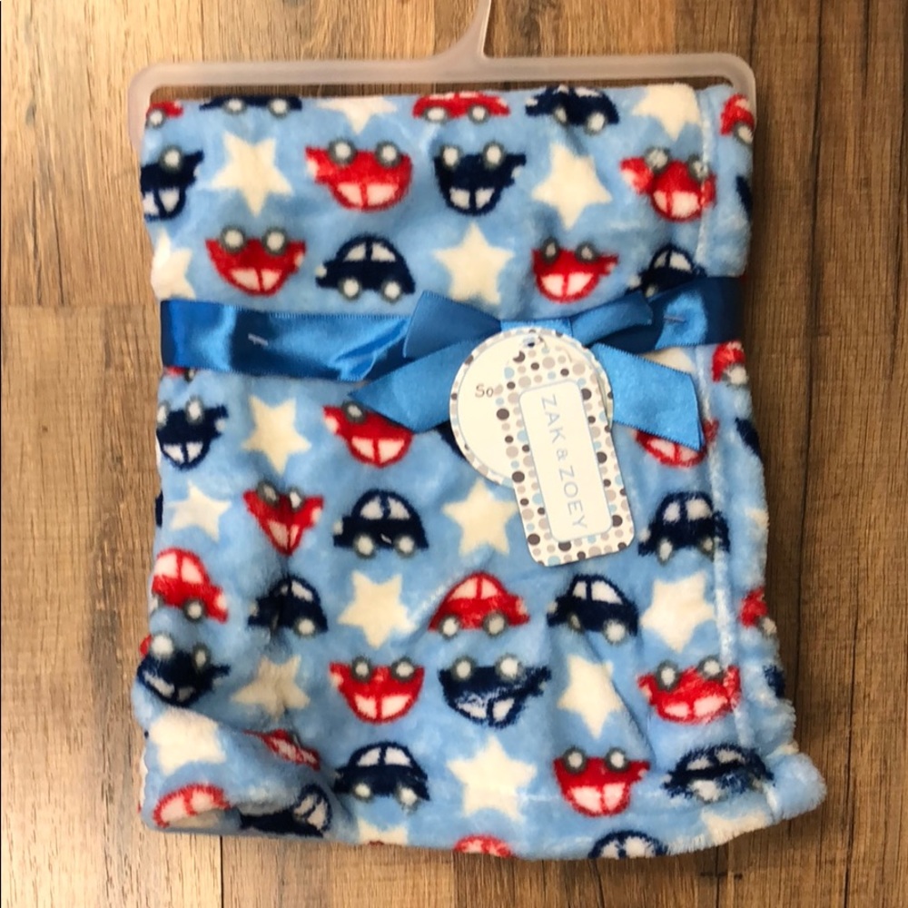 Zak & Zoey Soft & Cuddly Cars Baby Blanket NWT